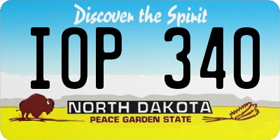 ND license plate IOP340