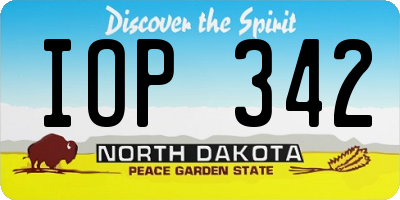 ND license plate IOP342
