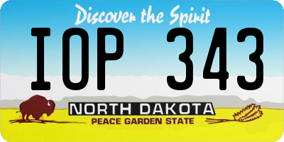 ND license plate IOP343
