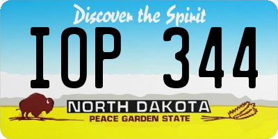 ND license plate IOP344