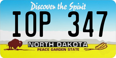 ND license plate IOP347