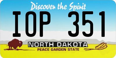 ND license plate IOP351
