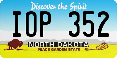 ND license plate IOP352