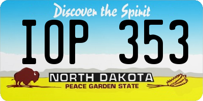 ND license plate IOP353