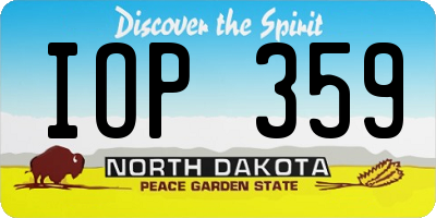 ND license plate IOP359
