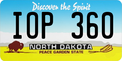 ND license plate IOP360