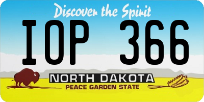 ND license plate IOP366