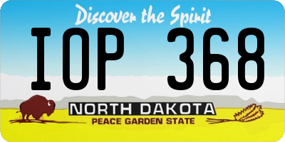 ND license plate IOP368