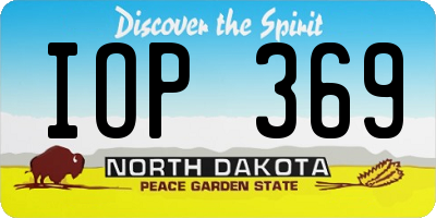 ND license plate IOP369