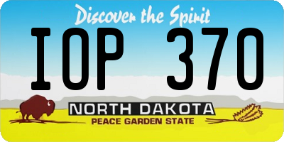 ND license plate IOP370