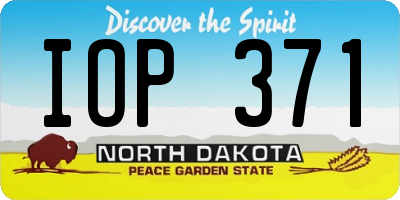 ND license plate IOP371