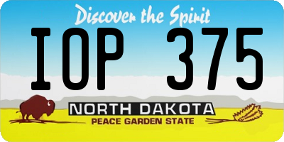 ND license plate IOP375