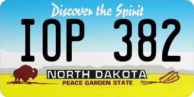 ND license plate IOP382