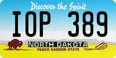 ND license plate IOP389