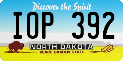 ND license plate IOP392
