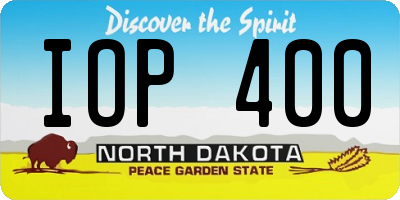 ND license plate IOP400
