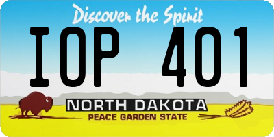 ND license plate IOP401