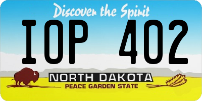 ND license plate IOP402