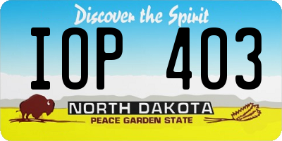 ND license plate IOP403
