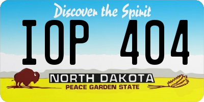 ND license plate IOP404