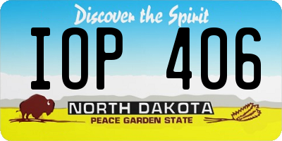 ND license plate IOP406