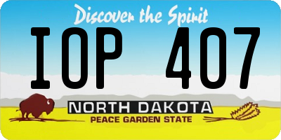 ND license plate IOP407