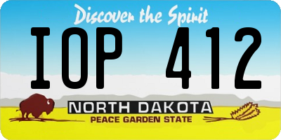 ND license plate IOP412
