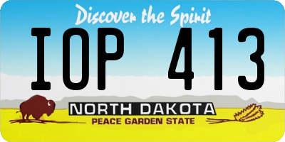 ND license plate IOP413