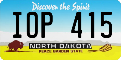 ND license plate IOP415