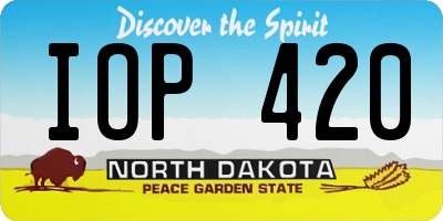 ND license plate IOP420