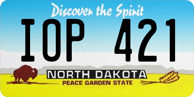 ND license plate IOP421