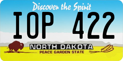 ND license plate IOP422