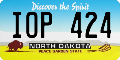 ND license plate IOP424