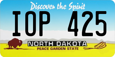 ND license plate IOP425