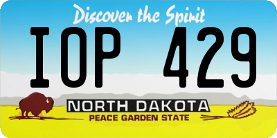 ND license plate IOP429
