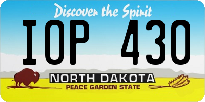ND license plate IOP430