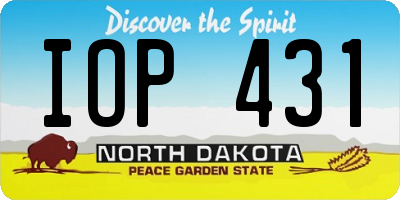 ND license plate IOP431