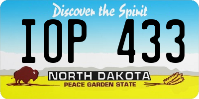 ND license plate IOP433