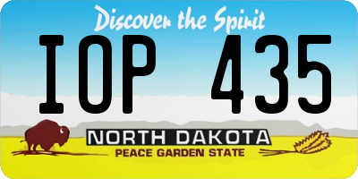 ND license plate IOP435
