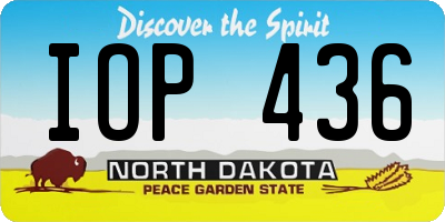 ND license plate IOP436