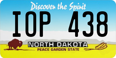 ND license plate IOP438