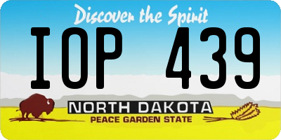 ND license plate IOP439