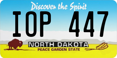 ND license plate IOP447
