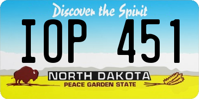 ND license plate IOP451