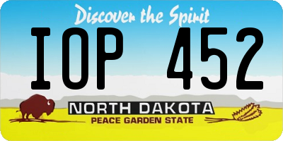 ND license plate IOP452