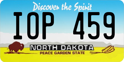 ND license plate IOP459