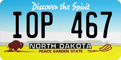 ND license plate IOP467