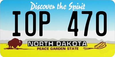 ND license plate IOP470
