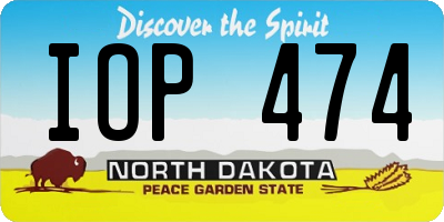 ND license plate IOP474