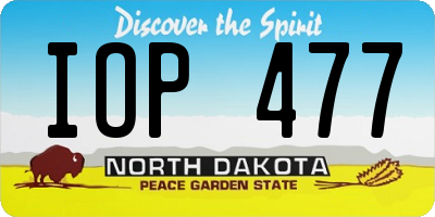ND license plate IOP477